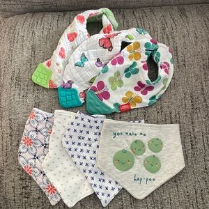 Baby bib bundle, assortment of teething bibs
